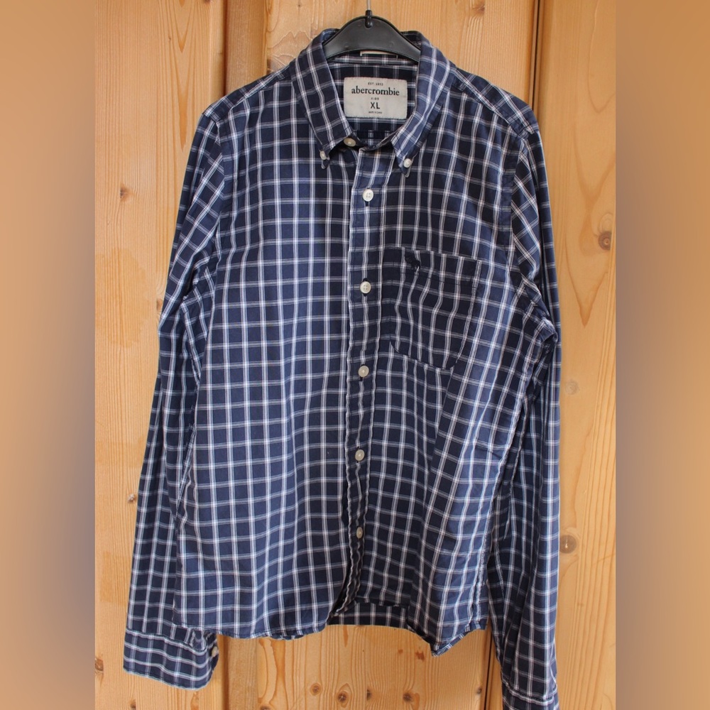 Abercrombie Kids Boys Dark Blue Button Down Shirt Size XL